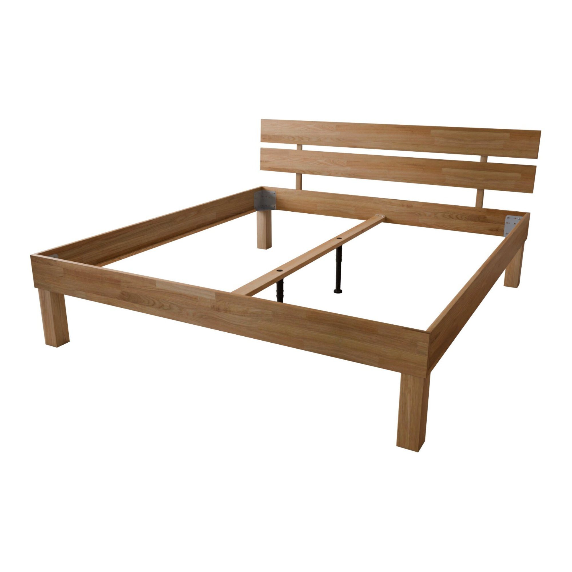 MeinMassivholz Holzbett PALMA Wildeiche, Komfortbett, Bettgestell, Kopfpane günstig online kaufen