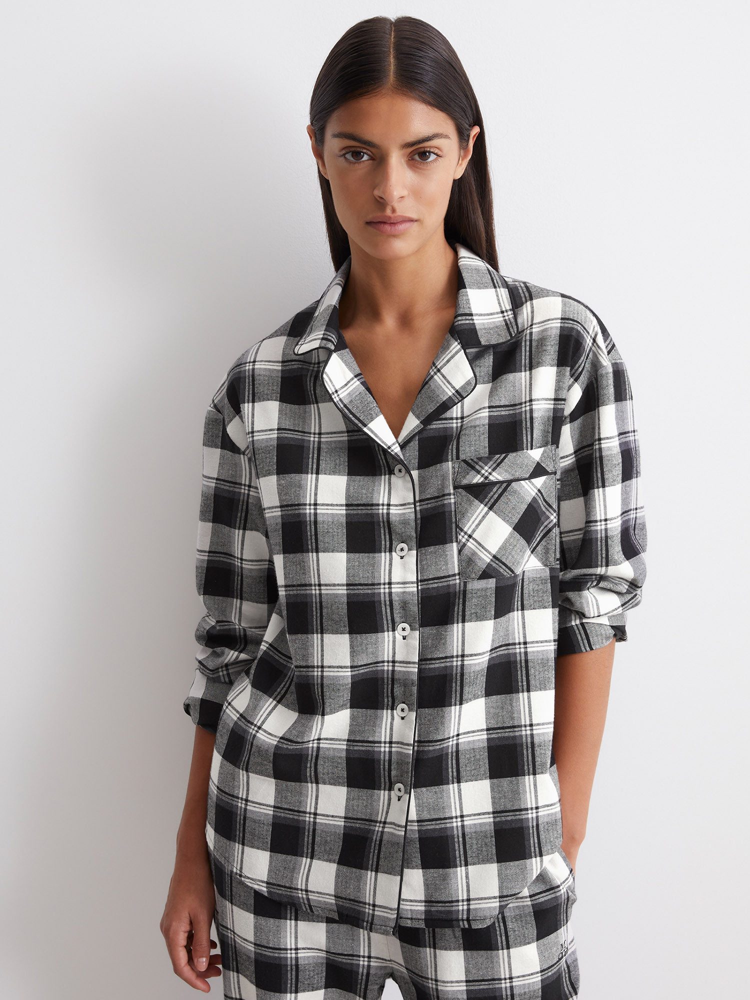 Marc O'Polo Pyjamaoberteil Cozy Flanell schlaf-oberteil nachthemd sleepshir günstig online kaufen