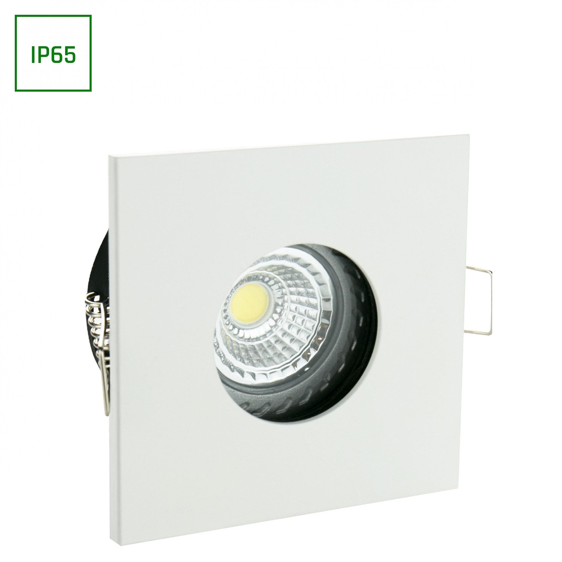 spectrum LED LED Einbaustrahler Einbaustrahler GU10 Spot Badezimmer Downlight IP65 max.10W eckig weiß, wasserdich, wasserfest, staubfest