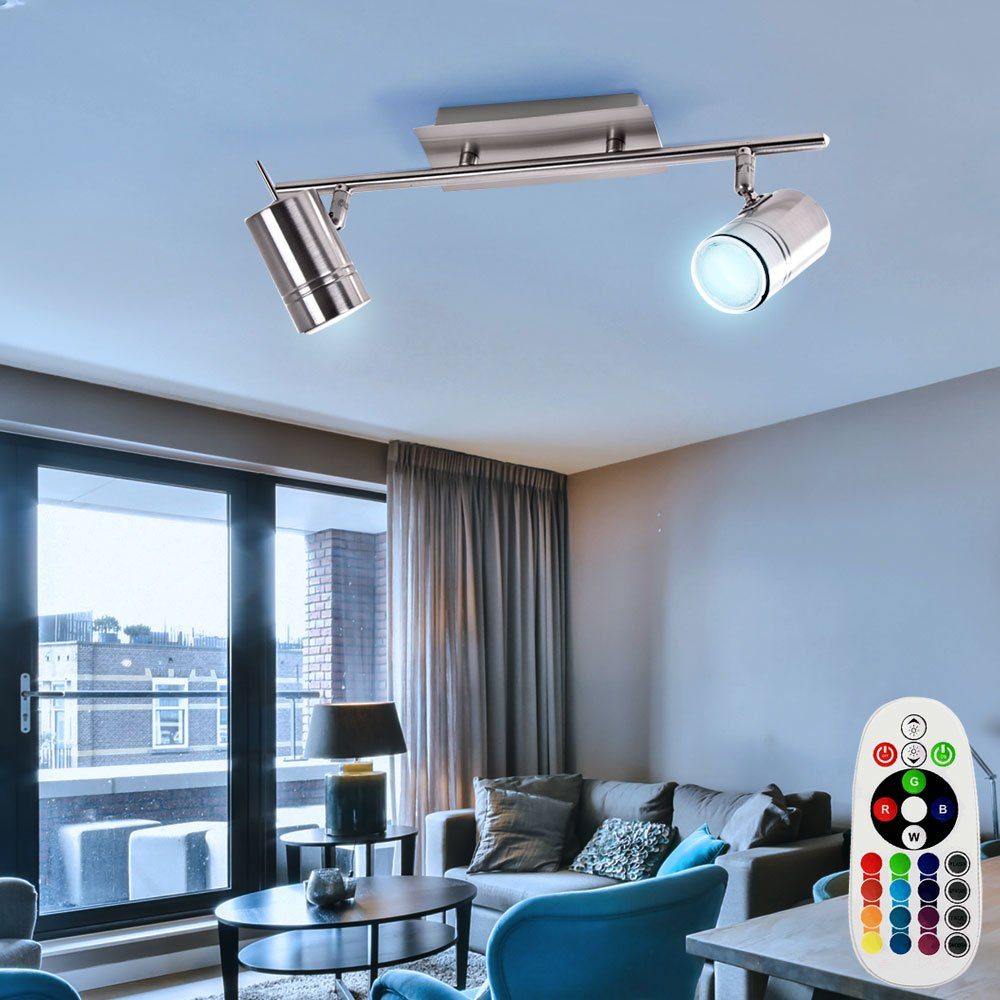 etc-shop LED Warmweiß, Wand Decken inklusive, beweglich Dimmer Spots Wandleuchte, Farbwechsel, Fernbedienung Leuchte Leuchtmittel
