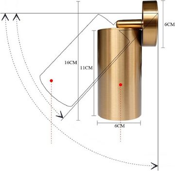 ZMH LED Deckenstrahler Deckenspots Leseleuchte Wandleuchte Wandmontage 360° drehbar, Flexsibilität, LED fest integriert, Schwenkbar