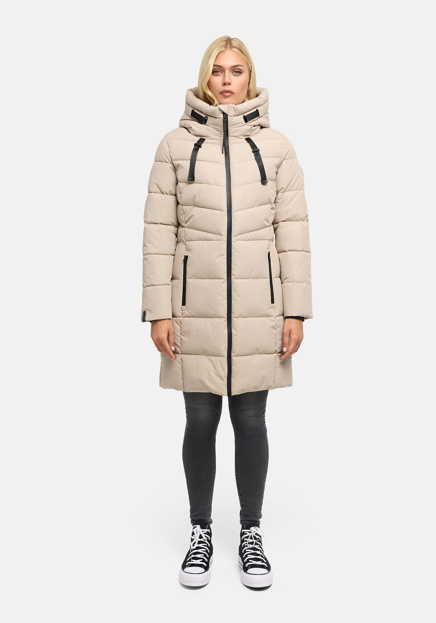 Marikoo Winterjacke Natsukoo XVI Stepp Mantel mit großer Kapuze