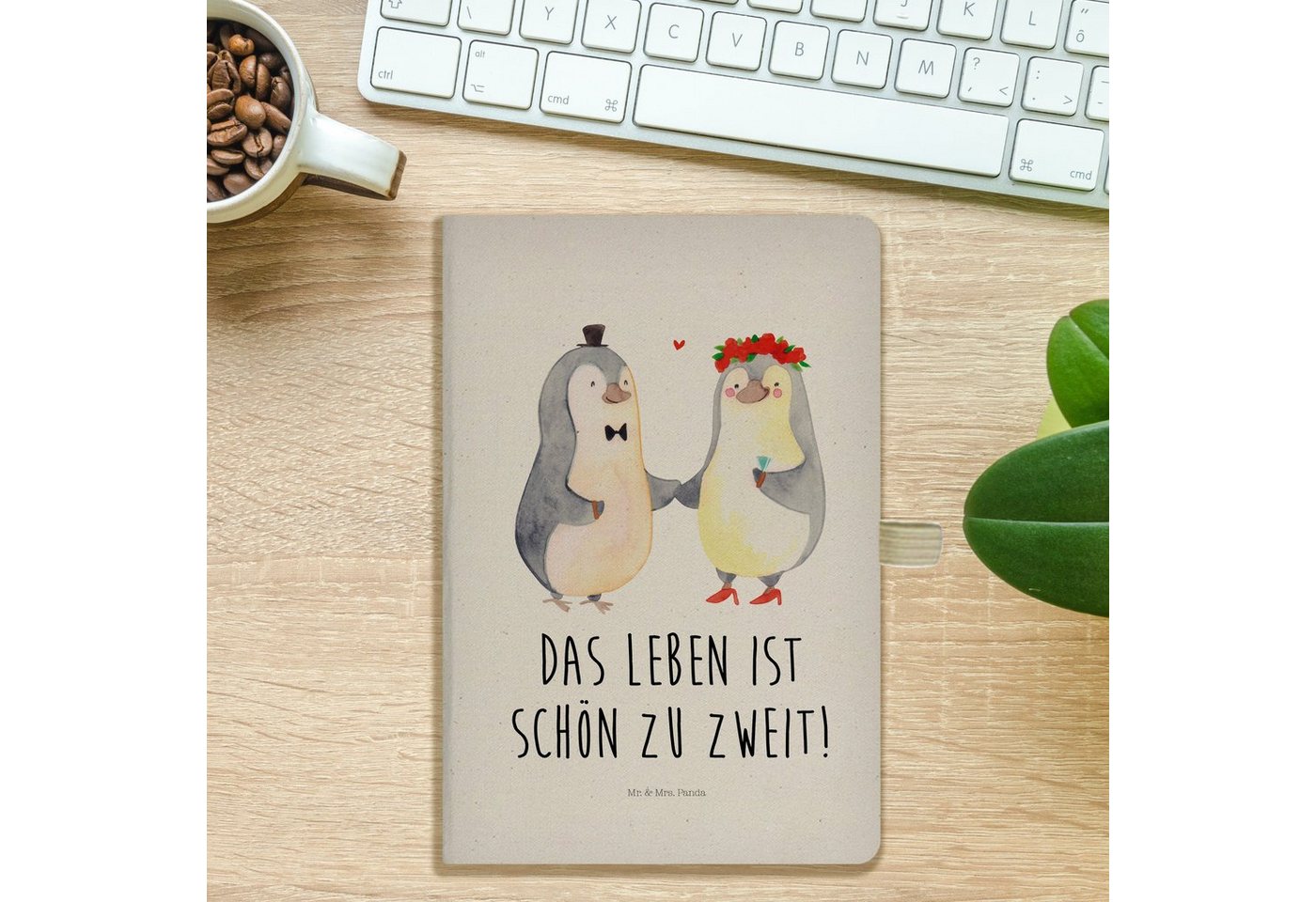 Thumbnail - Mr. & Mrs. Panda Notizbuch Pinguin Heirat - Transparent - Geschenk, Eintragebuch, Schreibheft, L Mr. & Mrs. Panda, Flexi...