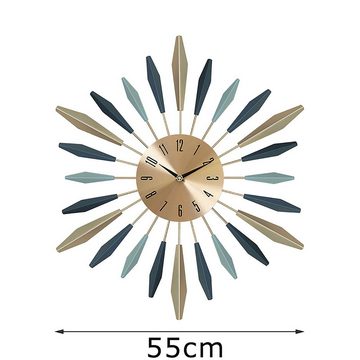 Liebesleben Wanduhr Retro-Dekoration, Metallwanduhr, stiller Stundenzeiger (Mid-Century-Stil, geeignet für Schlafzimmer, Wohnzimmer, Büro)
