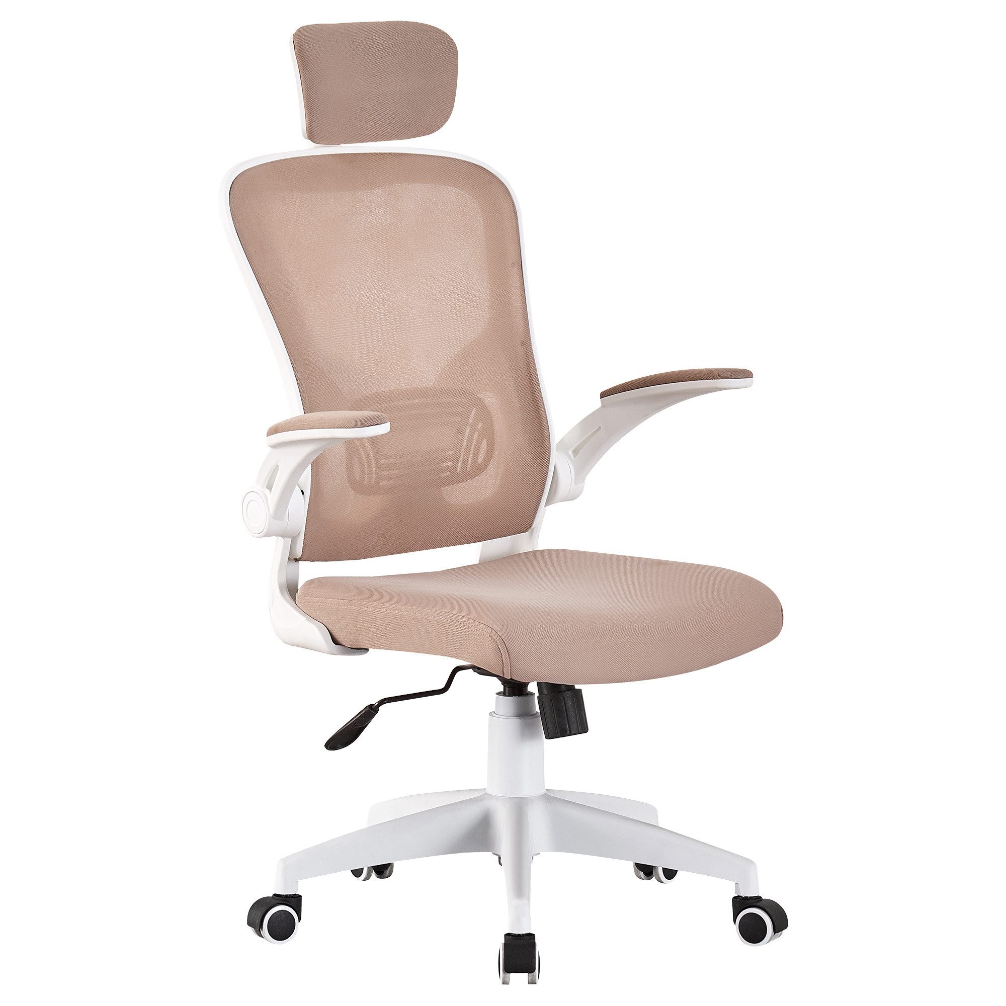 TRISENS Chefsessel Harry (1 Stück), Bürostuhl mit hochgeklappten Armlehnen Home Office Chair in Mesh-Optik