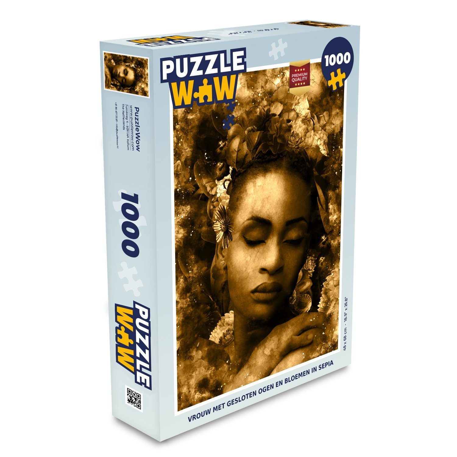 MuchoWow Puzzle »Frau Blumen Sepia«, 1000 Puzzleteile, Das Puzzle