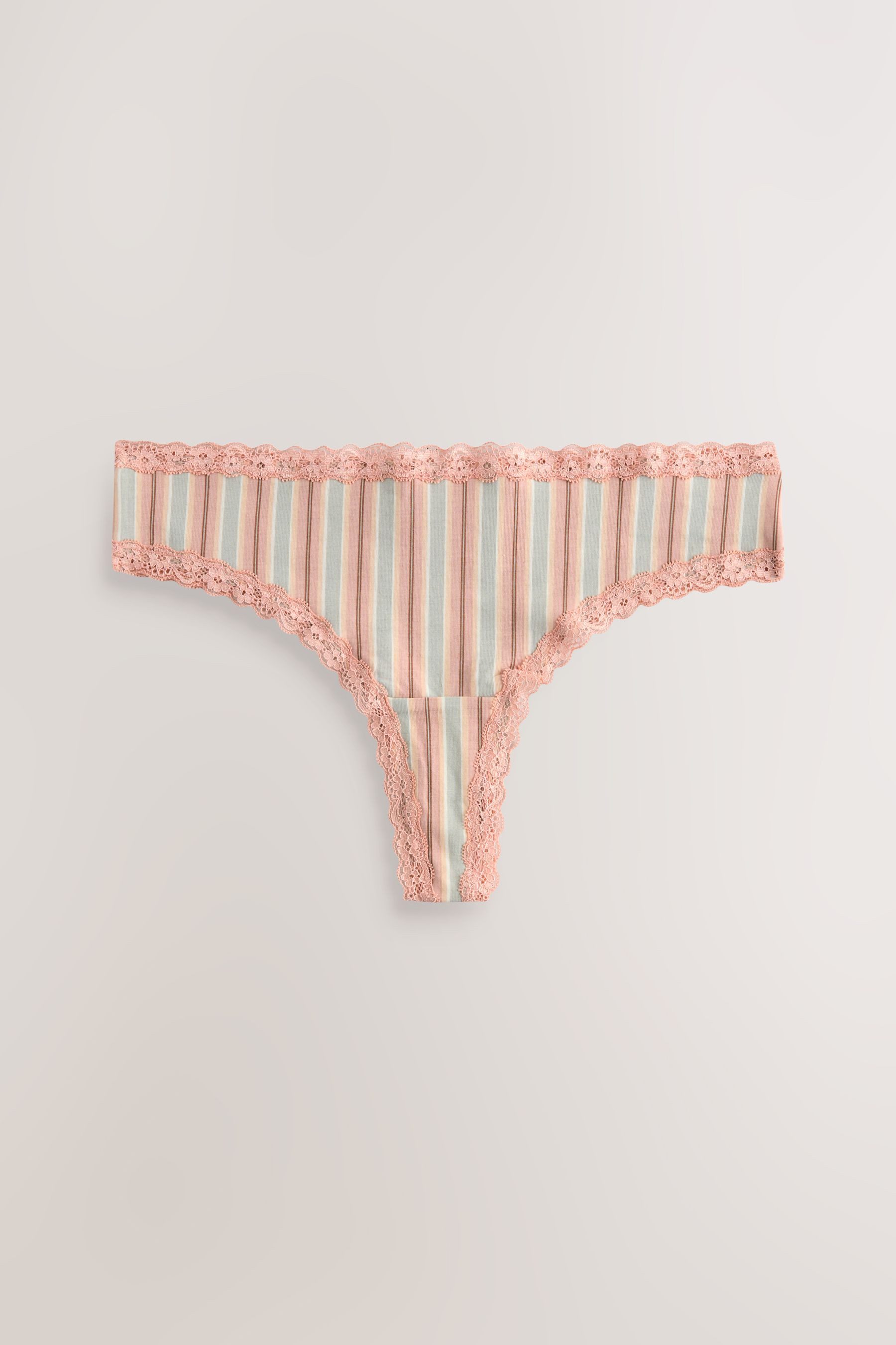 Next Tanga 7er-Pack Baumwollslips mit Spitze, Tanga (7-St)