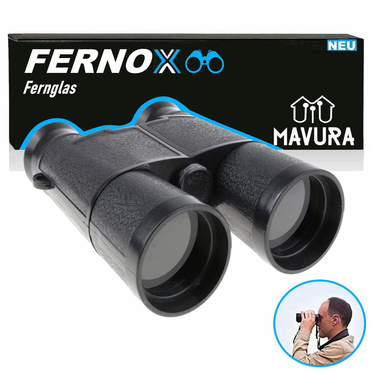 MAVURA FERNOX Binocular Fernglas 6X35 Ferngläser Sport- und Naturbeobachtung Fernglas (Vogelbeobachtung Kompakter Feldstecher für Erwachsene & Kinder)