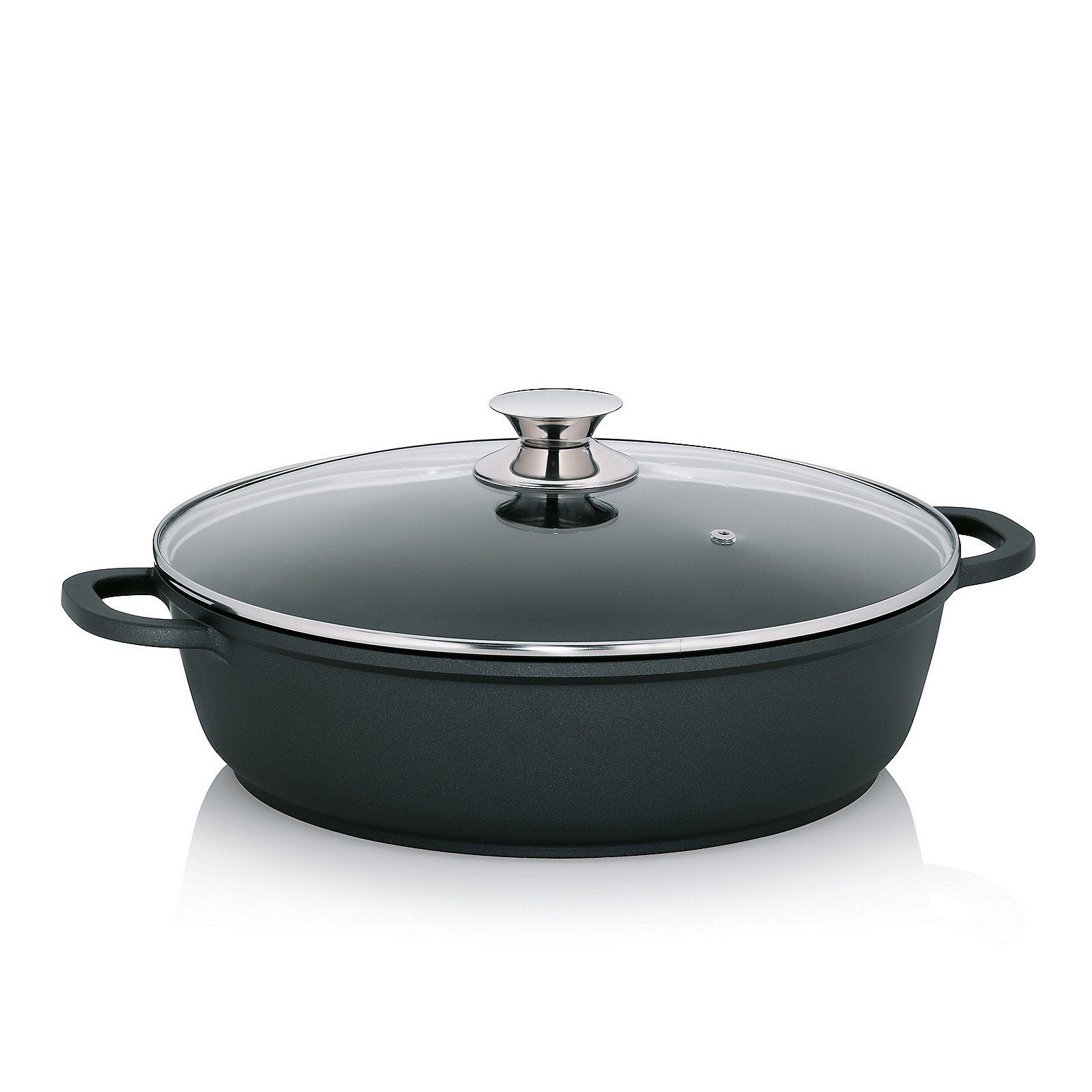 kela Servierpfanne Kerros, Aluminium, Allherdboden, backofenfest bis 180°C, feuerfester Glasdeckel