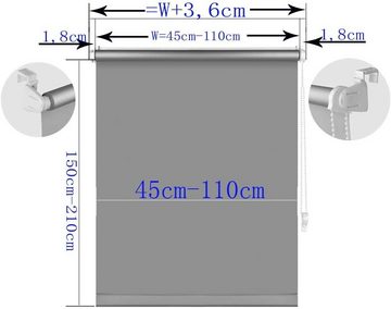 Rollo Thermorollo Klemmfix Rollo Verdunkelungsrollo Silberbeschichtung, euroharry