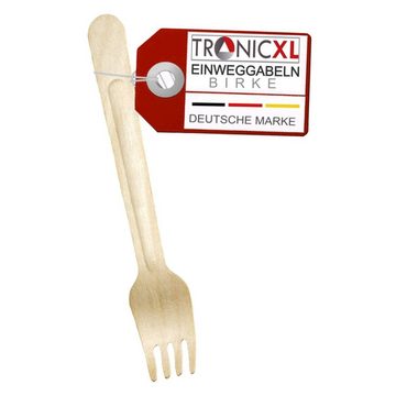 TronicXL Einwegbesteck-Set 200 Einweg Gabel Messer Einwegbesteck Geschirr Besteck Grillen BBQ (400-tlg), 200 Personen, Holz, Campingbesteck Campinggeschirr Einmal Holz