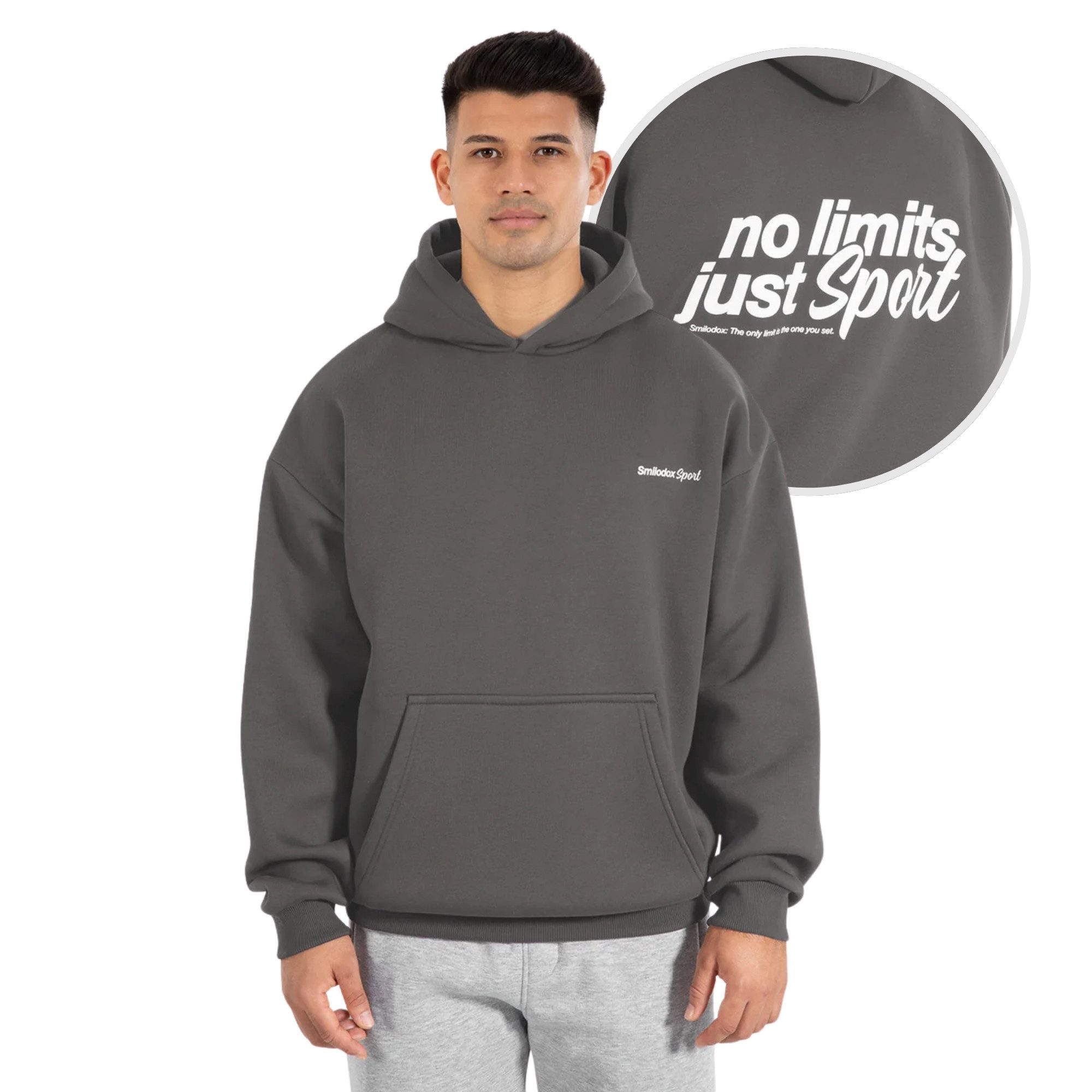 Smilodox Hoodie Fortes, Oversize Kapuzenpullover mit großem Back Print, Swe günstig online kaufen