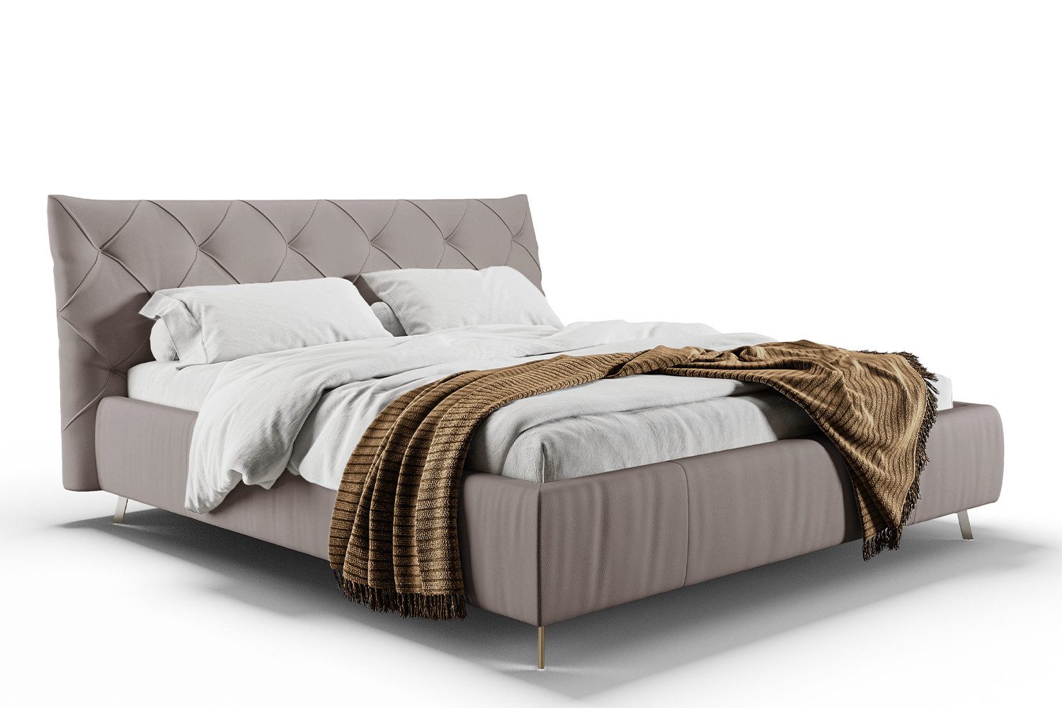 KAWOLA Polsterbett ANNY, Leder oder Velvet, verschiedene Größen und verschiedene Farben
