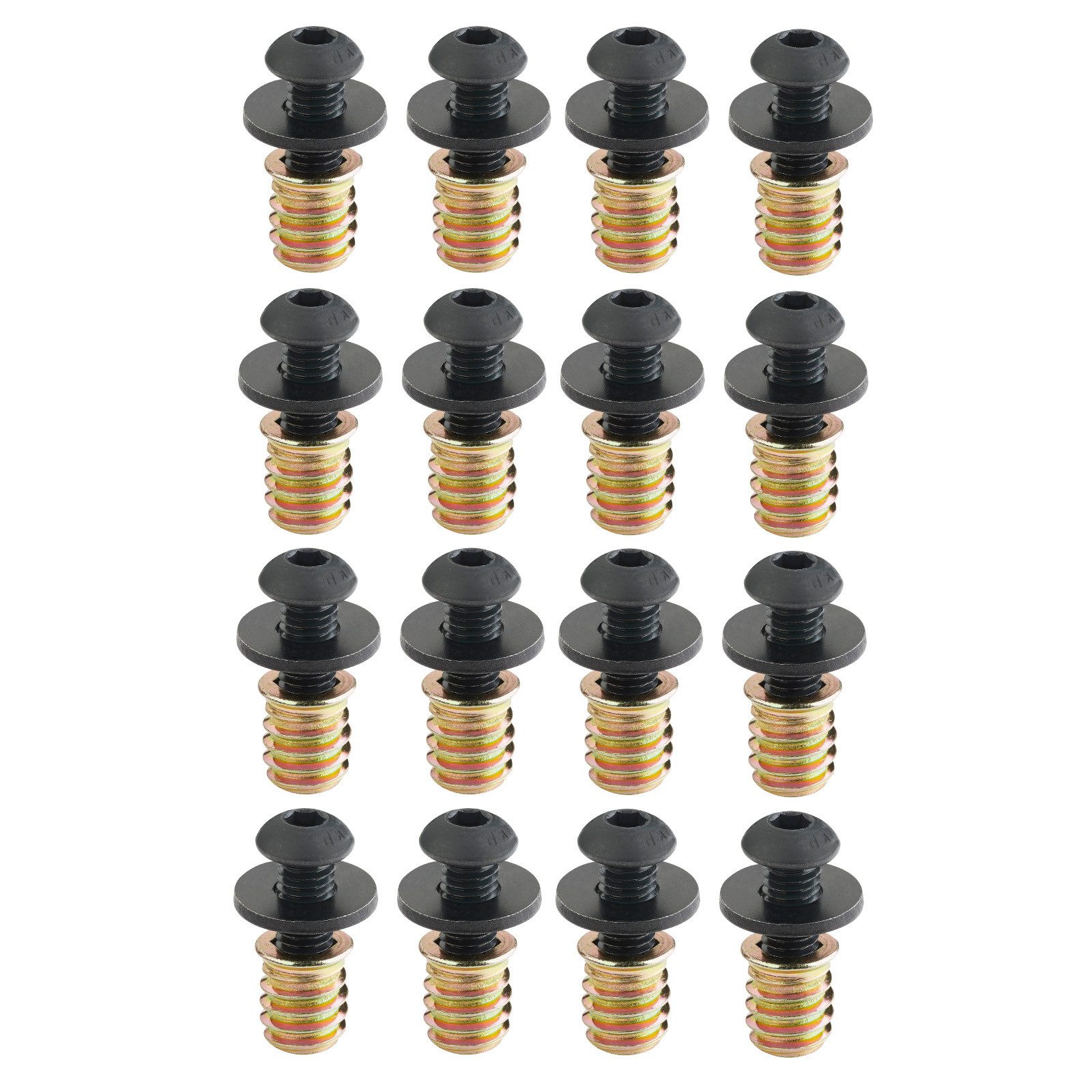 SO-TECH® Montagezubehör Schraubenset mit Gewinde-/Einschraubmuffen & Unterlegscheiben (1 St., je 16 Stück), Schrauben M8 x 20mm, Einschraubmuffen M8 x 15mm für Tischgestelle etc