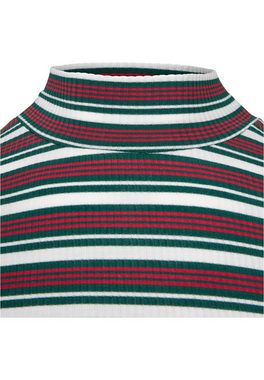 URBAN CLASSICS T-Shirt Urban Classics Damen Ladies Rib Striped Volant Turtleneck L/S (1-tlg)