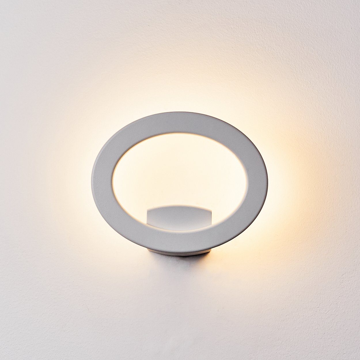 LED Lumen, Wandleuchte in hofstein moderne »Rubbiano« Wandleuchte Außenwandlampe IP44 aus Weiß, für Kelvin, Metall/Kunststoff 3000 1000 Terrasse/Hof/Haustür,