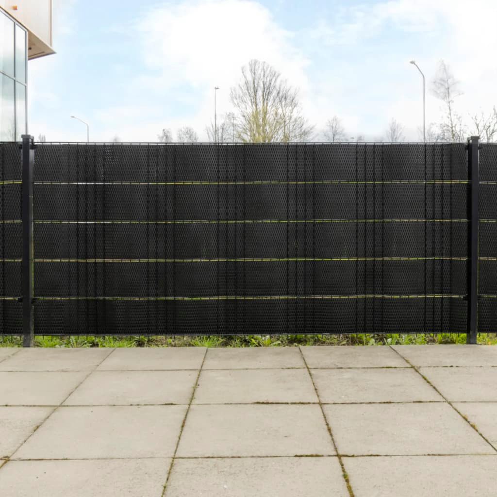 vidaXL Gartenzaun Balkon-Sichtschutze 10 Stk. Schwarz 255x19 cm Poly Rattan, (10-St)