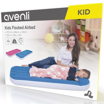 Avenli Luftbett Aufblasbares Kinderbett blau, (Luftbett für Kinder, blau), Luftmatratze mit erhöhtem Kopfteil