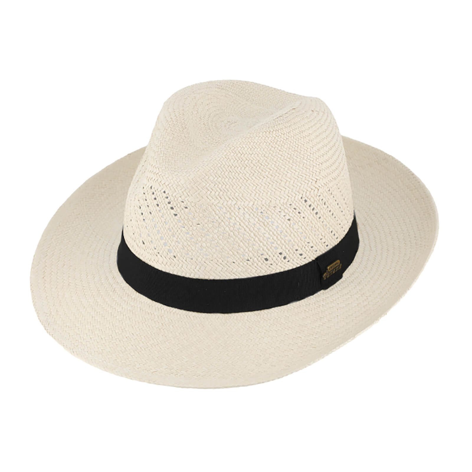 Fiebig Sonnenhut Panamahut Fedora mit Ripsband Weiß