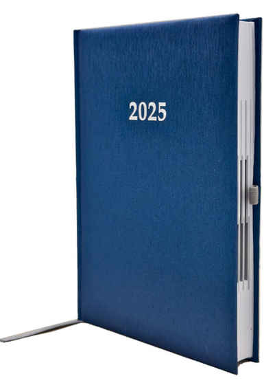 ADINA Aktenordner 2025 ADINA Buchkalender Chefplaner A5 blau-metallic 1 Tag 1 Seite