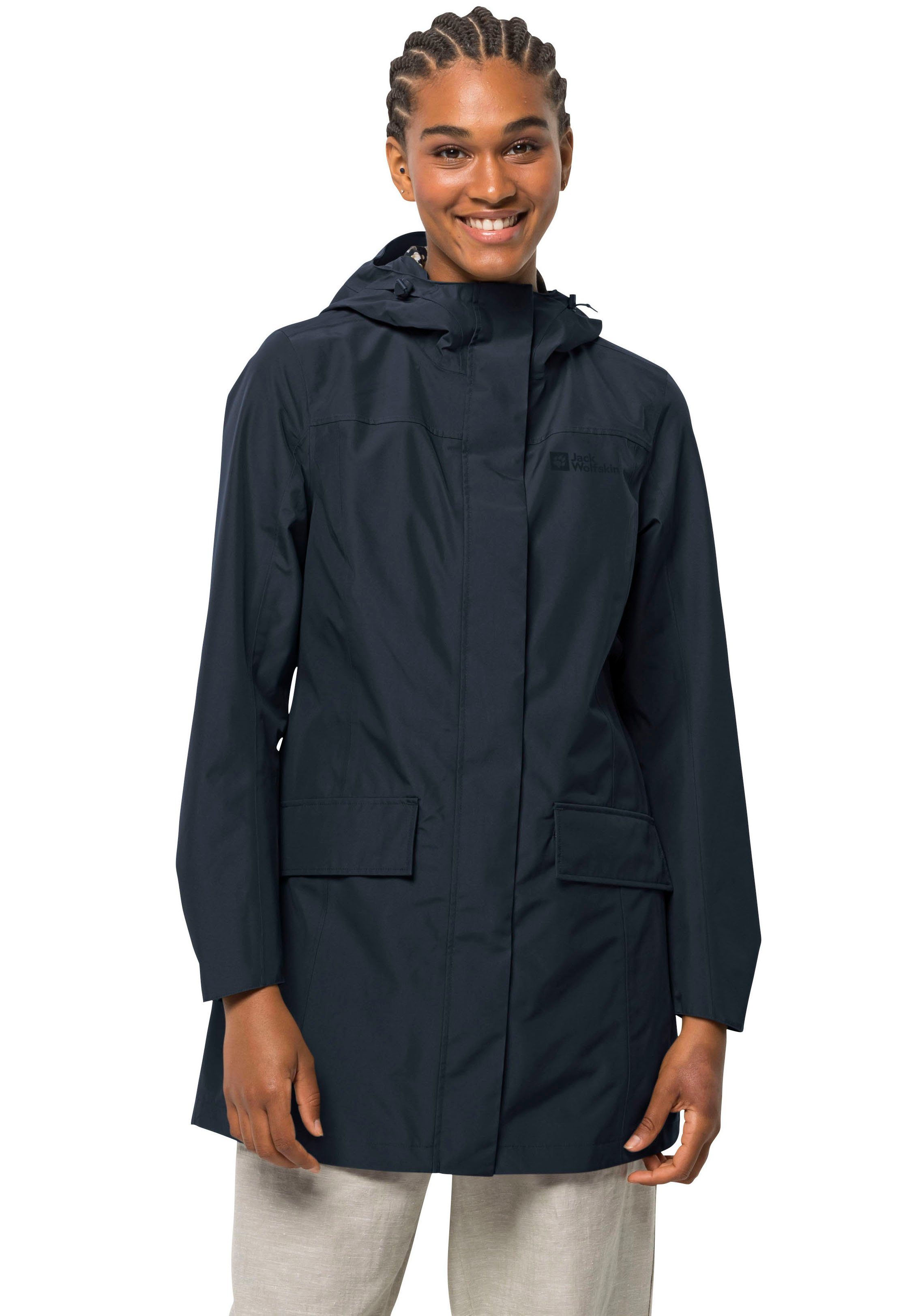 Jack Wolfskin Regenmantel CAPE YORK PARADISE COAT W Wasserabweisend und  Windabweisend