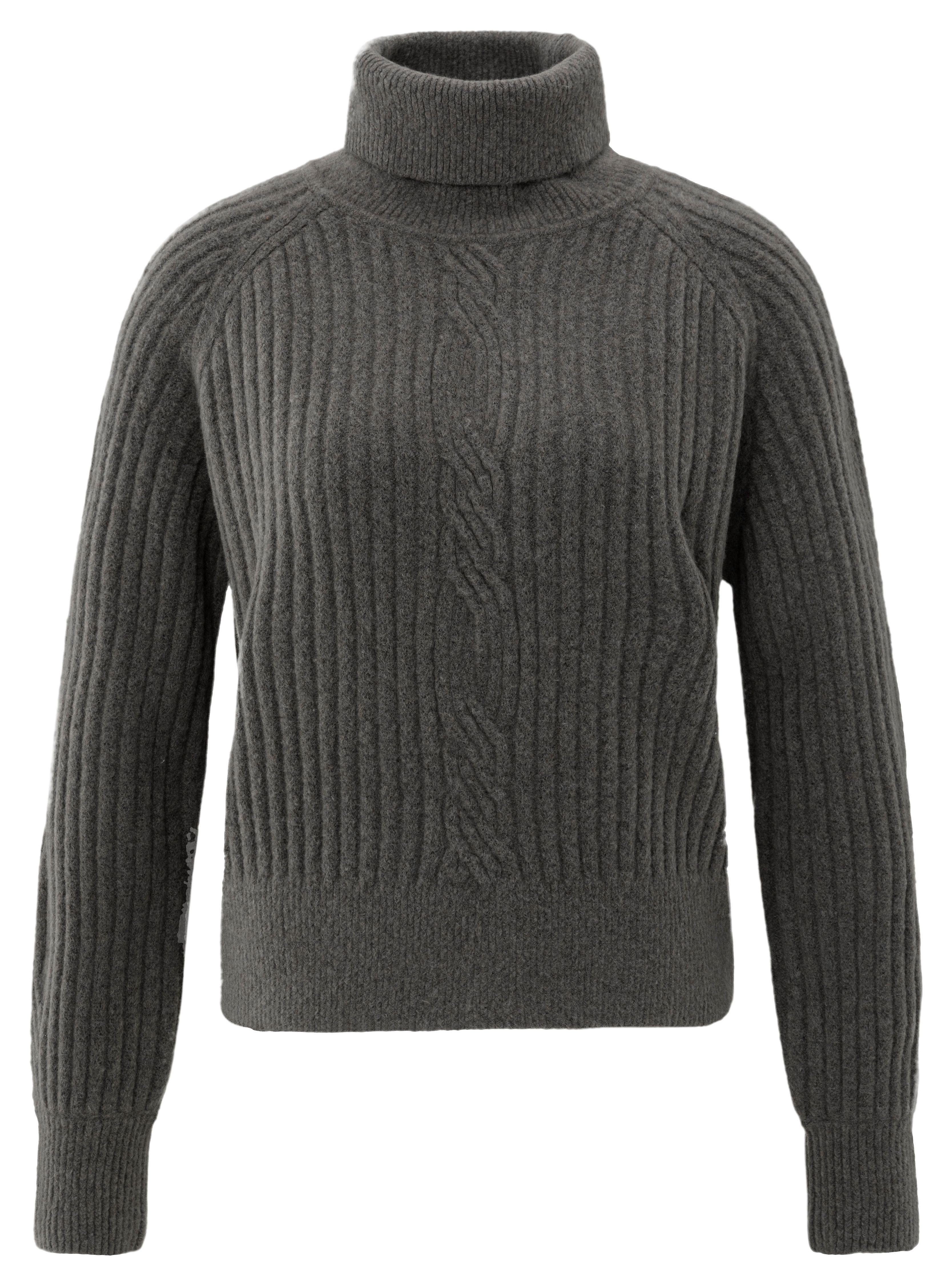 YAYA Rollkragenpullover Pullover mit Zopfmusterdetail