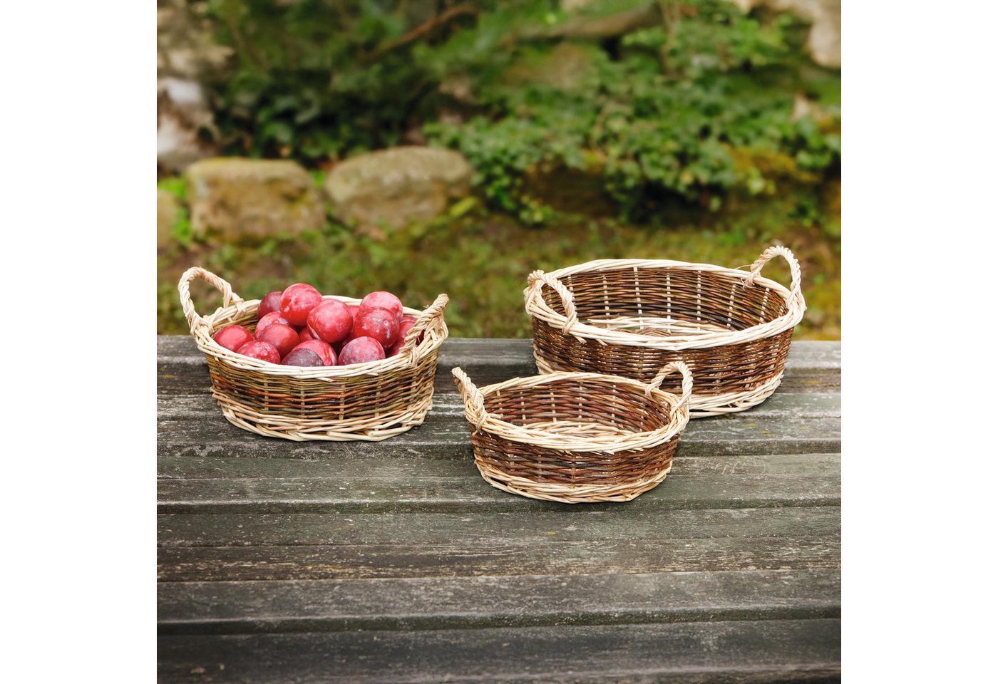 Thumbnail - Frank Flechtwaren Allzweckkorb Schale Weide groß Ø 30cm – Obstschale