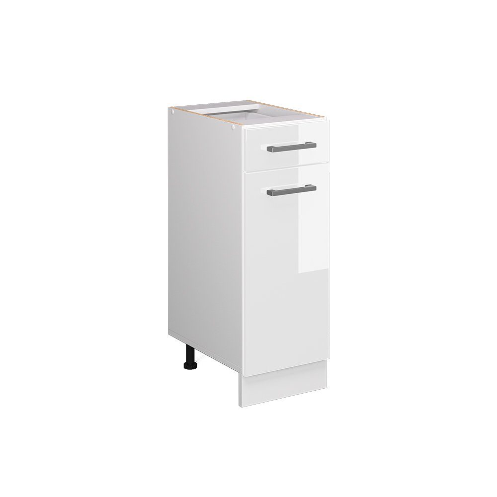Vicco Küchenunterschrank R-Line Weiß Hochglanz/Weiß 30 cm ohne Arbeitsplatt günstig online kaufen