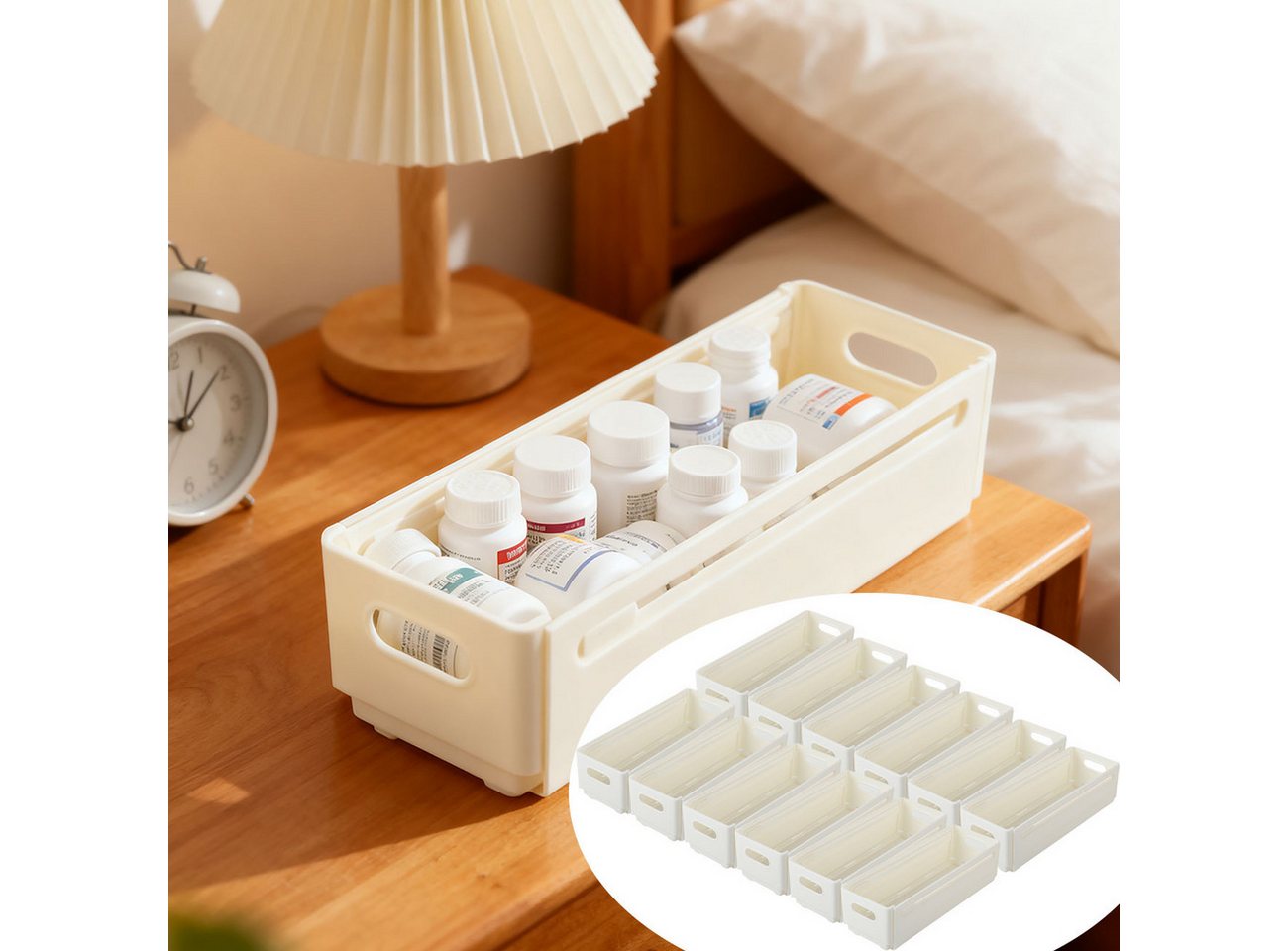 shop'n smile ideoon Organizer Küchenschrank Organizer Ausziehbar 28-48cm Regaleinsatz anpaß-&faltbar, Ausziehbar 28–48 cm, stabil mit Klemmen platzsparendes 6er/12er-Set