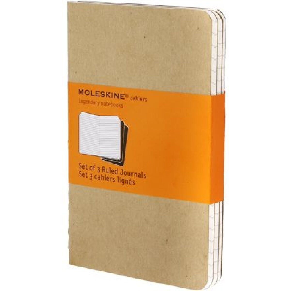 MOLESKINE Notizbuch Notizheft Cahier P A6 9x14cm VE=3 Stück liniert packpapierbraun