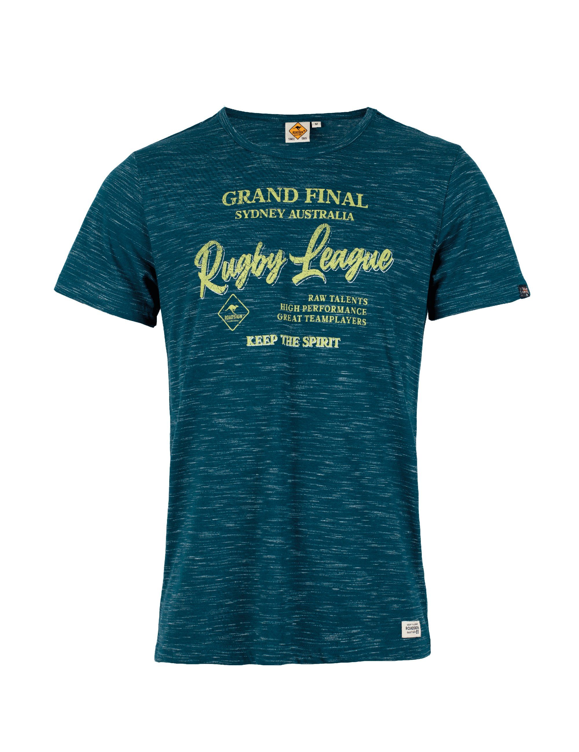 (1-tlg) mit mit League" ROADSIGN australia Rugby Rundhalsausschnitt, "Rugby Aufdruck sportlichen Blau T-Shirt