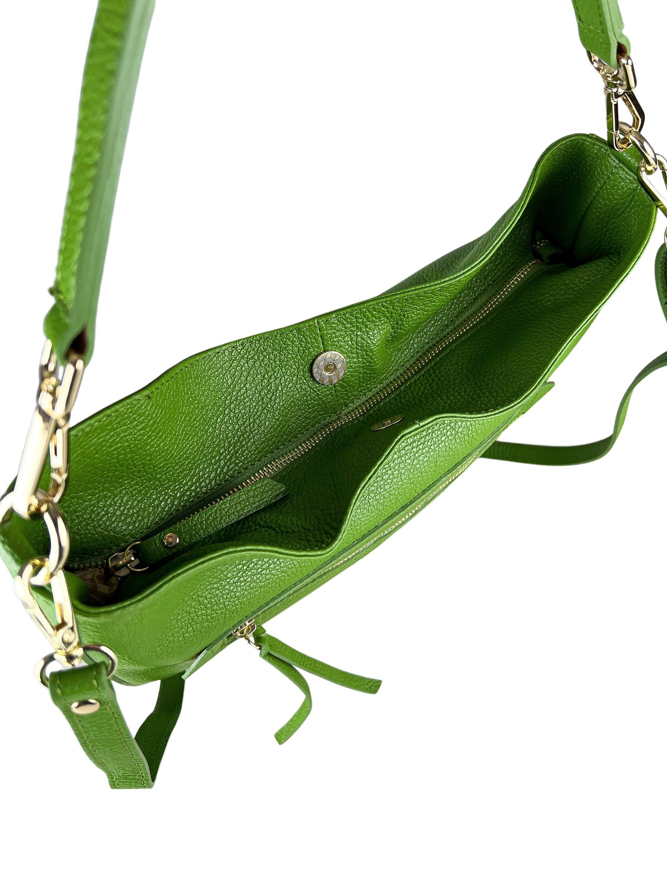 grün Leder aus Schultertasche Summer, italienischem COLLEZIONE ALESSANDRO