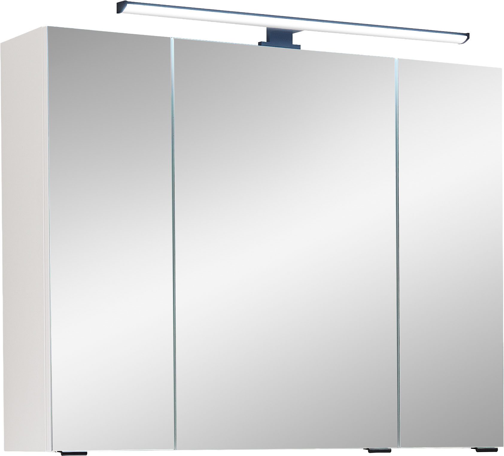 Saphir Badezimmerspiegelschrank Quickset 500, 3 Türen, 80cm breit, LED-Aufsatzleuchte inkl. Schalter und Steckdose