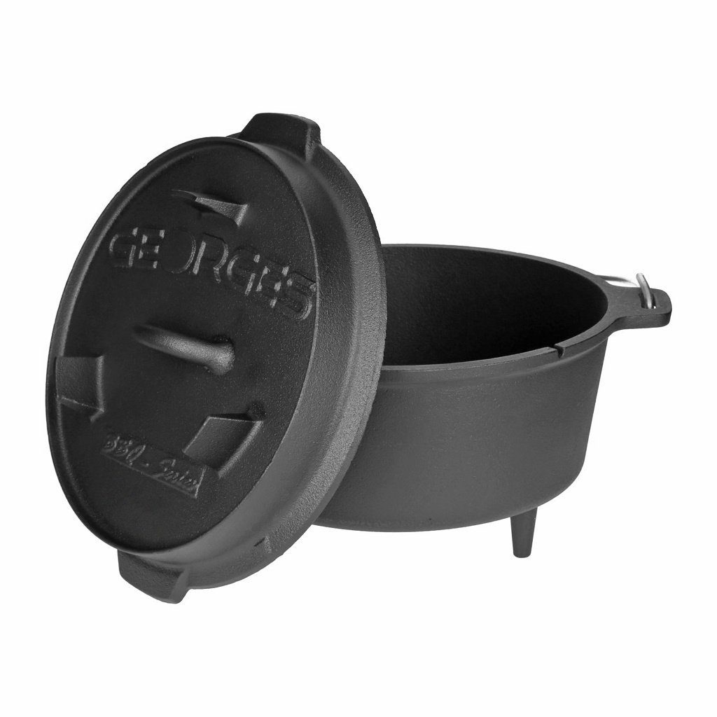 TP Schmortopf 9 teiliges Premium Dutch Oven Set in Holzkiste Dutch Oven, Grillplatte
