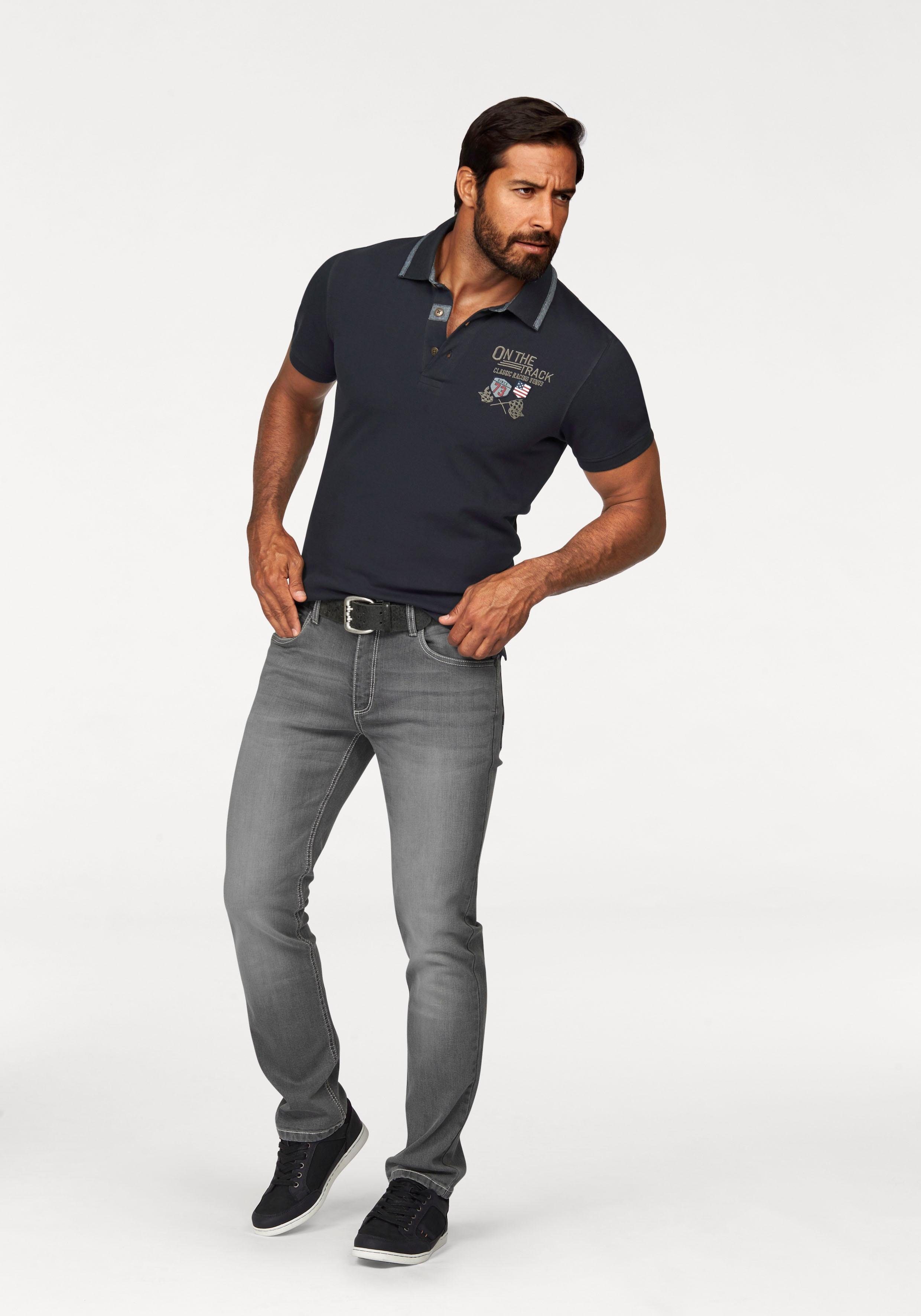 Arizona Poloshirt Kurzarm, mit Rippbündchen, Polokragen mit Knöpfen