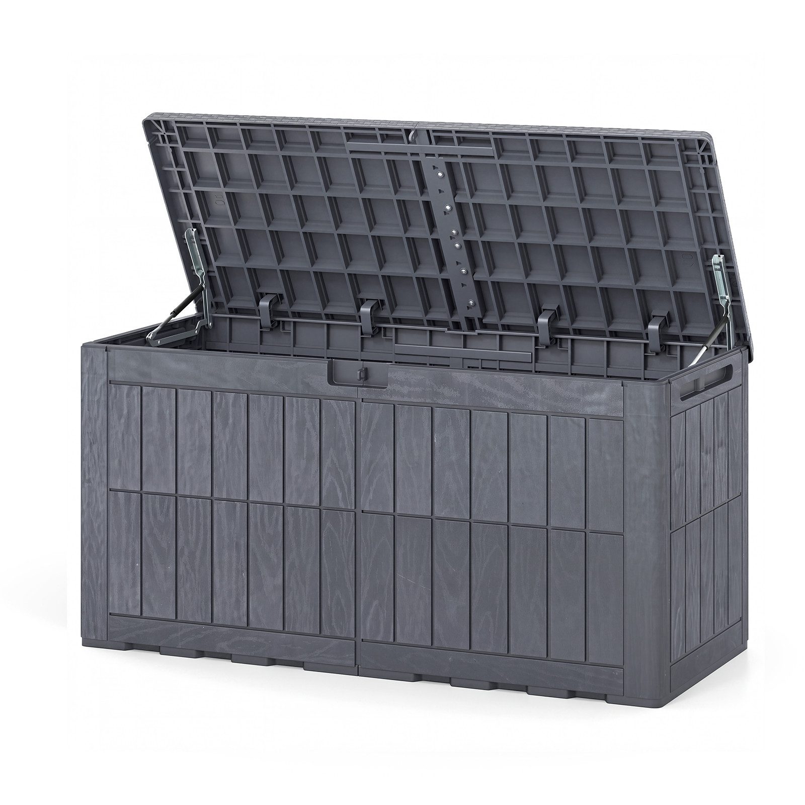 KOMFOTTEU Auflagenbox, Kissenbox Gartenbox mit abschließbarem Deckel, 335 L