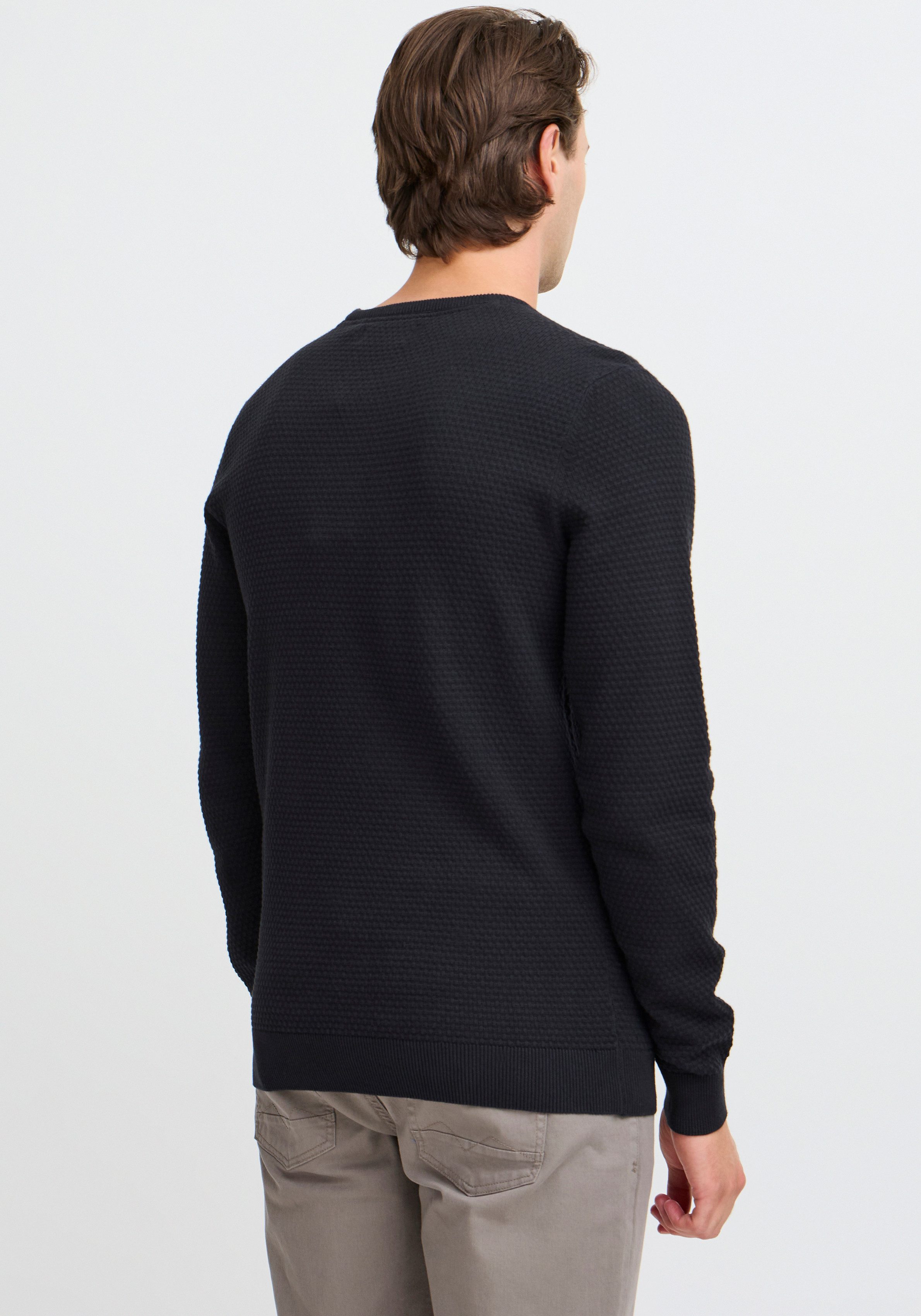 Blend Rundhalspullover BHREDHILL crewneck mit Markenlabel, aus Baumwolle, Slim Fit, ohne Verschluss