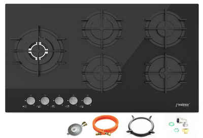 Phönix Germany Gas-Kochfeld PG-905SWL, Gaskocher 5 flammig mit Zündsicherung, Propan- / Erdgas, H-Gas