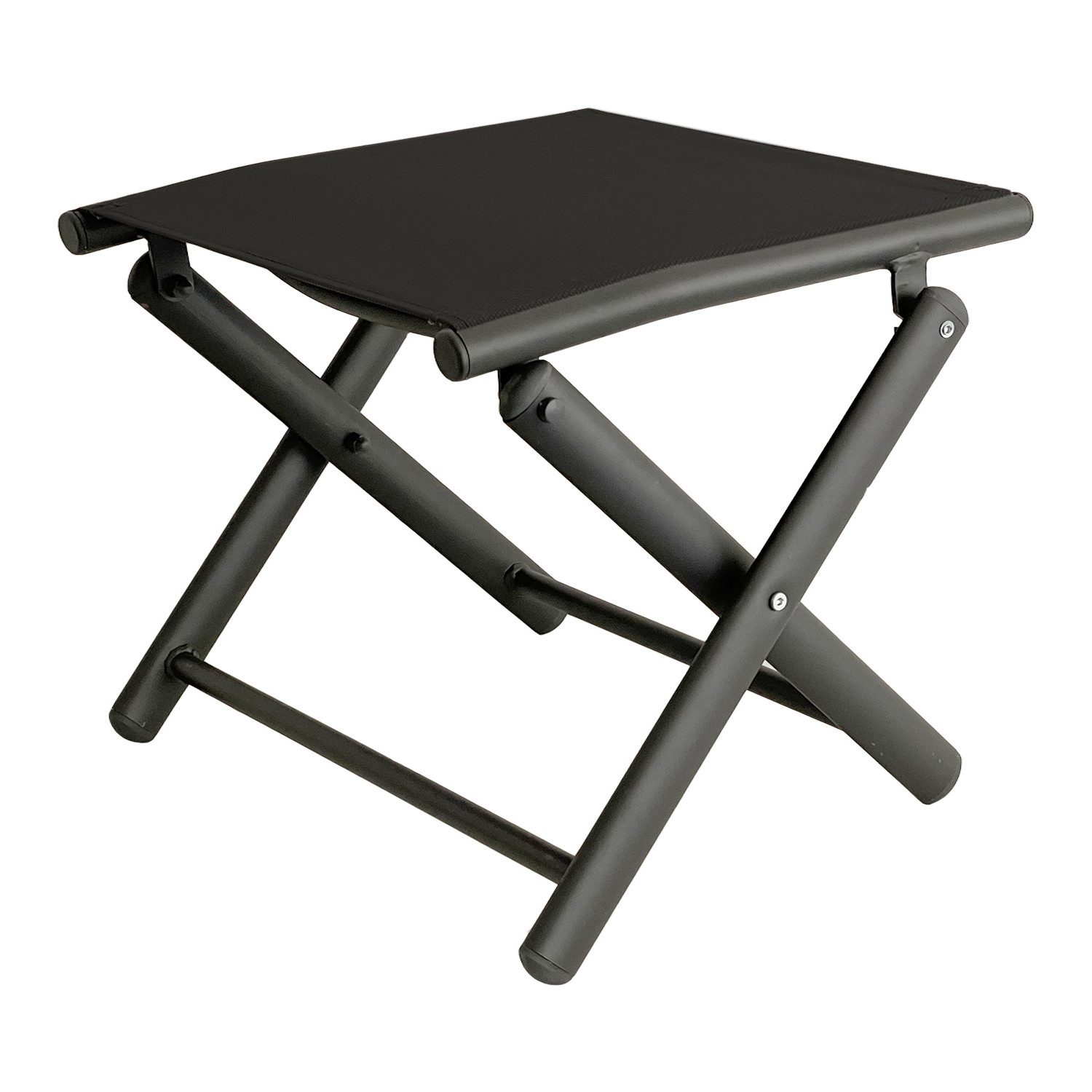 Mojawo Armlehnstuhl Garten Klapphocker / Fußhocker Metall - Textilen Anthra günstig online kaufen