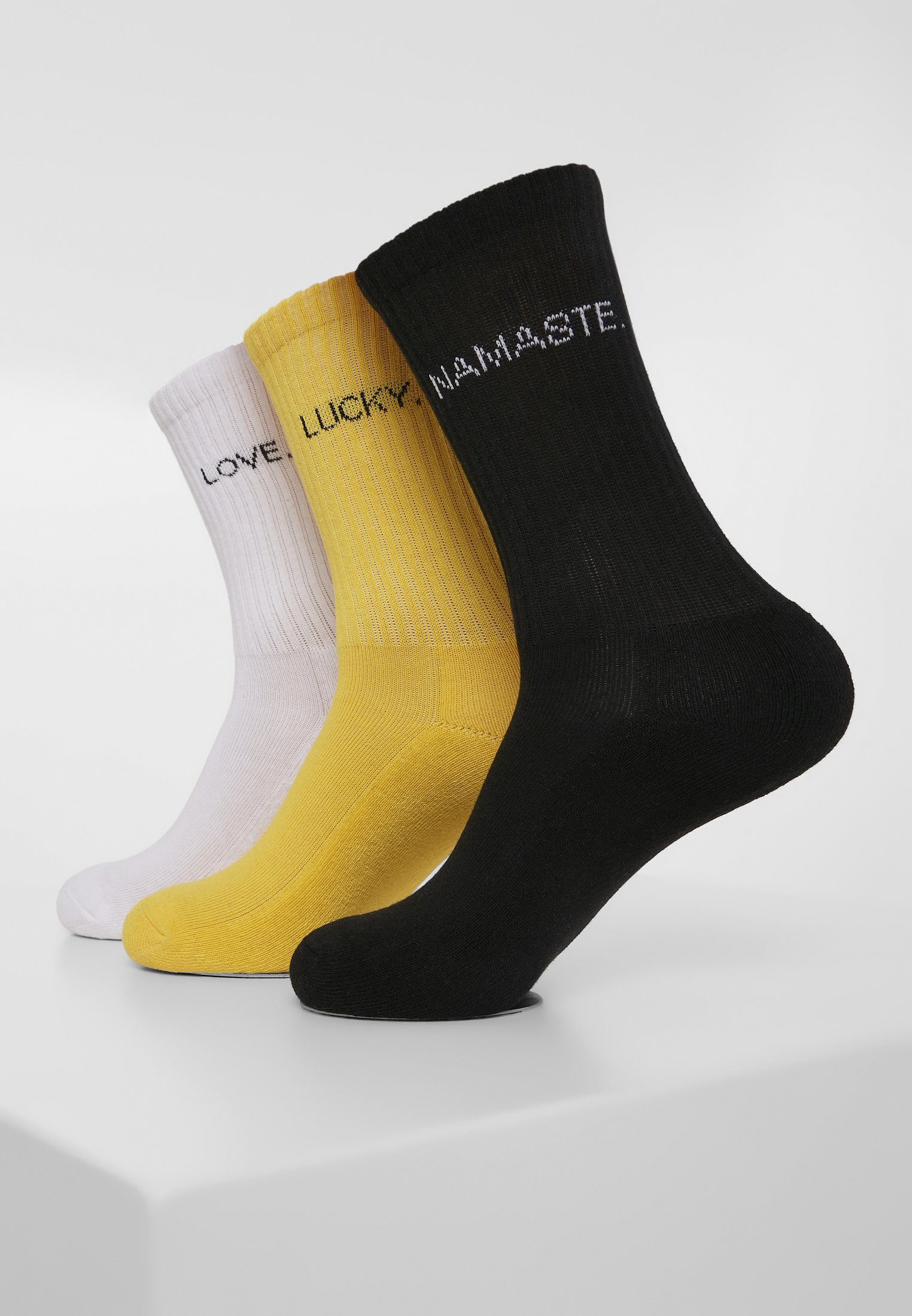 (1-Paar) Freizeitsocken Accessoires 3-Pack CLASSICS URBAN Socks Wording black/white/yellow