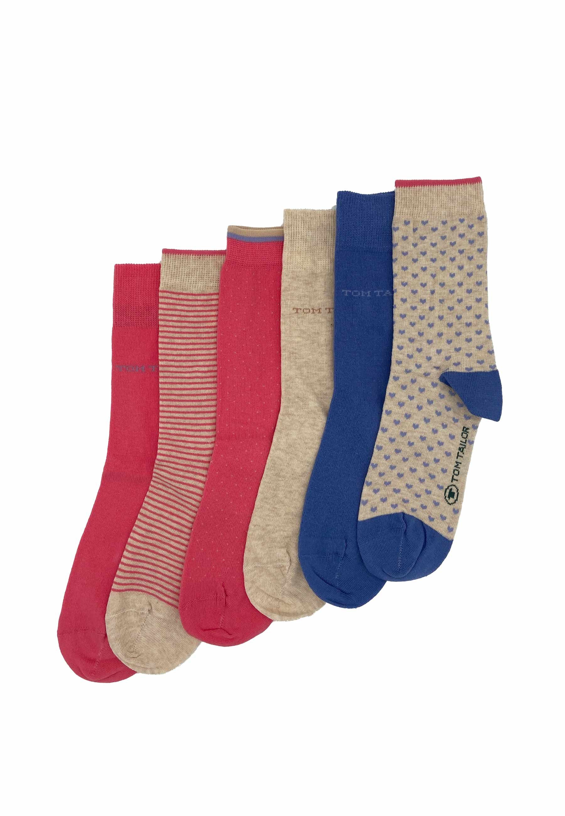 TOM TAILOR Носки TOM TAILOR Damensocken 6er Pack mehrfarbig verschiedene Designs TOM TAILOR Damensocken 6er Pack mehrfarbig verschiedene Designs
