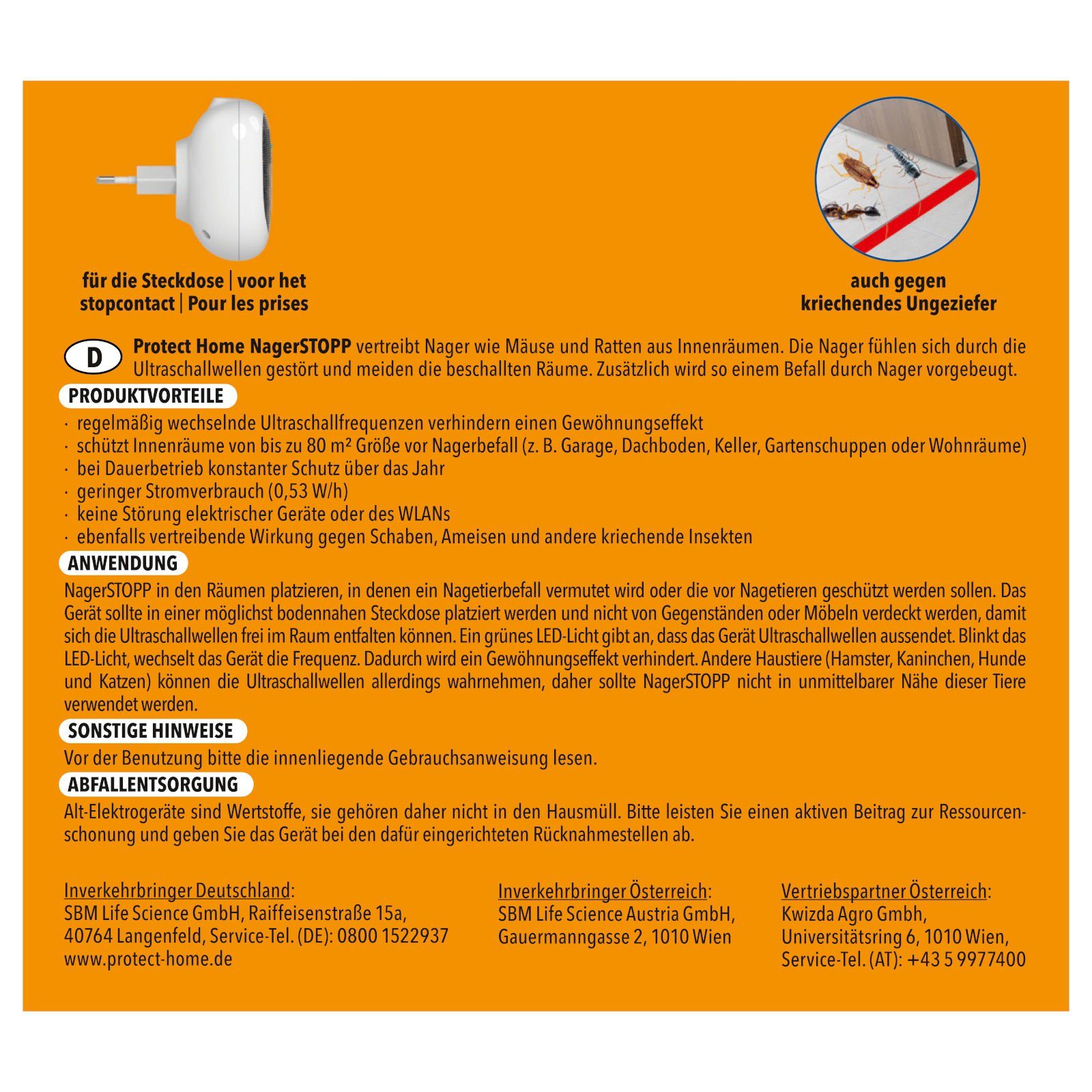 Protect Home Ultraschall-Tierabwehr NagerStopp 80qm Ultraschall gegen Nager wie Mäuse und Ratten – Bild 4 von 4