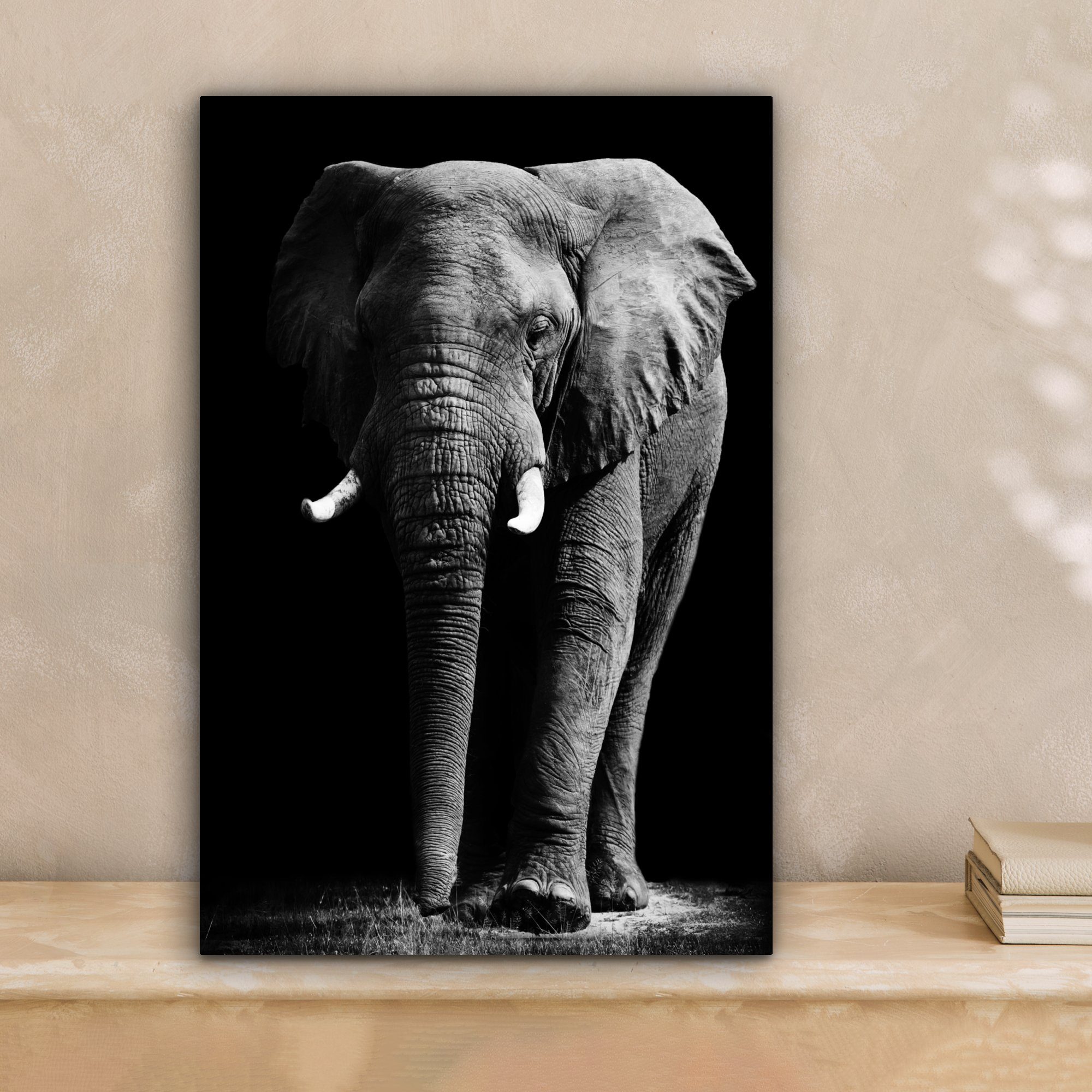 OneMillionCanvasses® Leinwandbild Elefant - Schwarz - günstig online kaufen