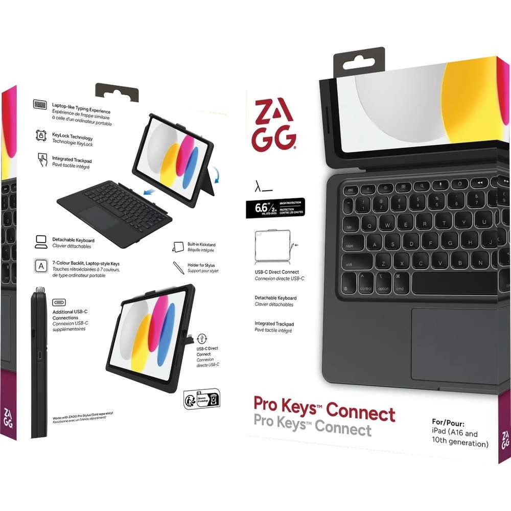 ZAGG ZAGG Pro Keys 2 Connect USB-C-Keyboard für Apple iPad 10.9"+11" Tablet-Tastatur