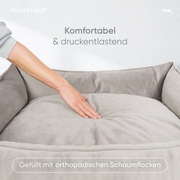 Freudentier Hundekorb VelvetTwist mit Cord/Velour Wendekissen