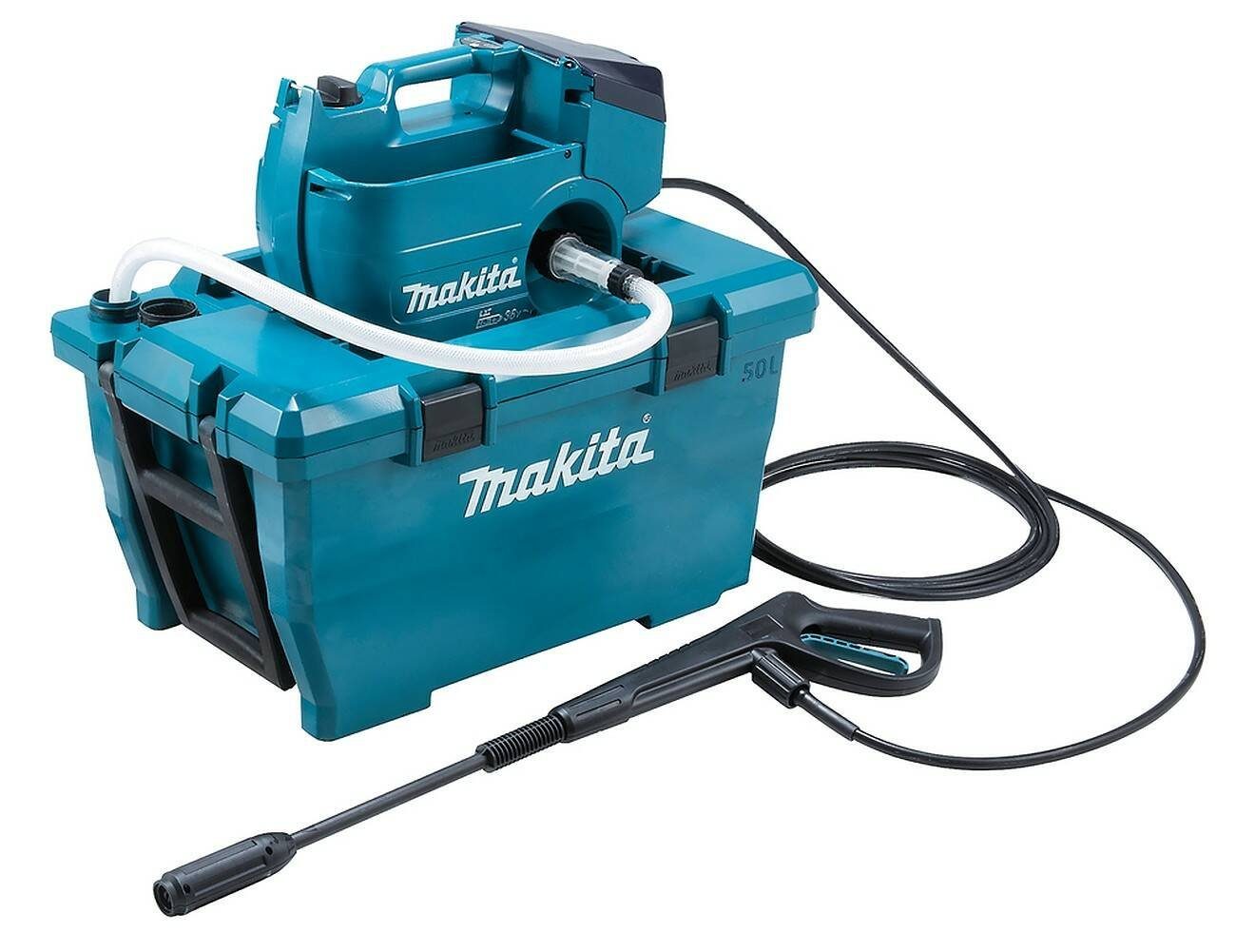 Makita Akku-Hochdruckreiniger DHW080ZK, Fördermenge max: 380 l/h, (Solo, ohne Akku & Ladegerät), Brushless Motor, einstellbarer Wasserdruck