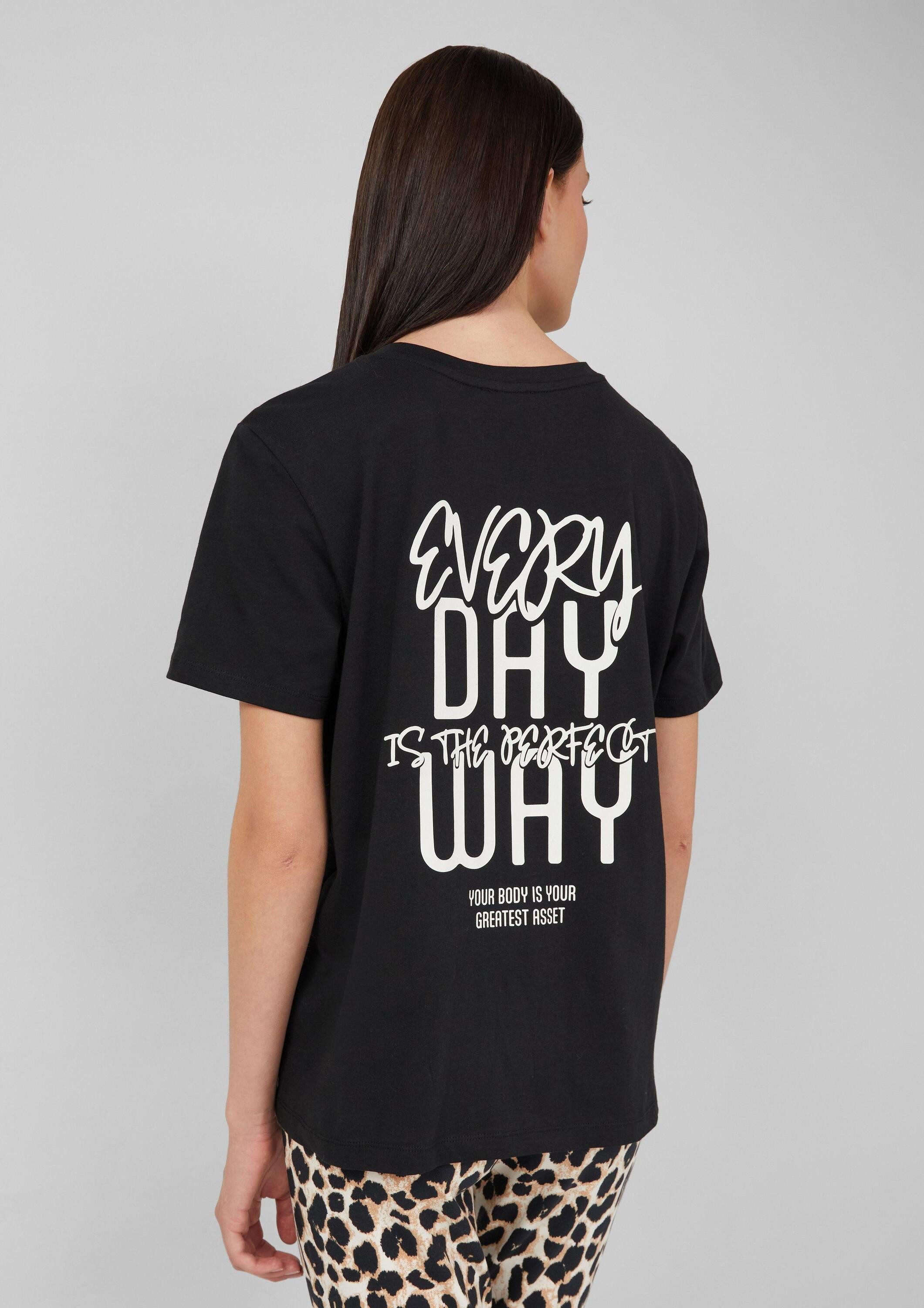 s.Oliver Kurzarmshirt T-Shirt T-Shirt mit Front- und Rückenprint günstig online kaufen