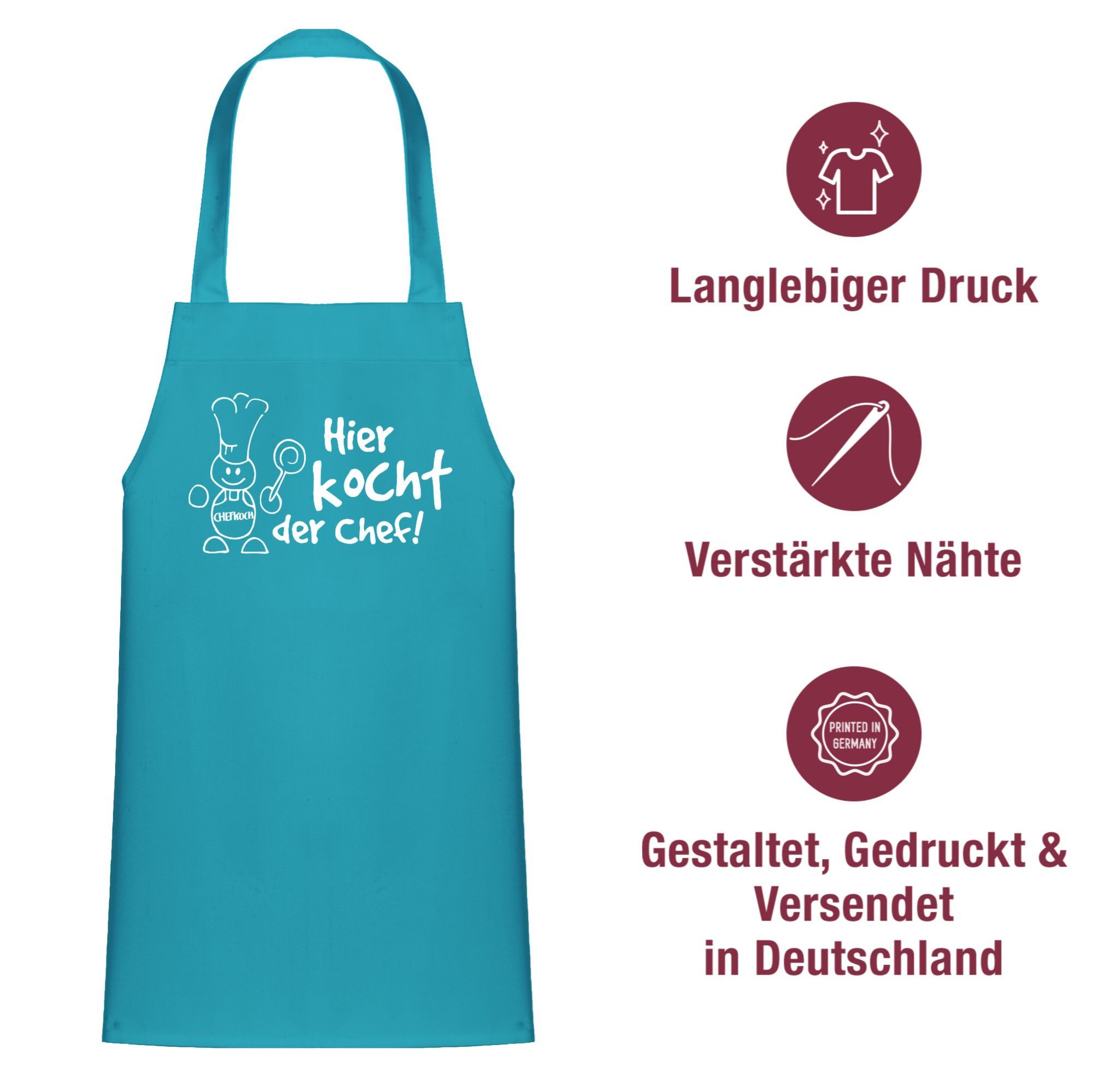 Shirtracer Kochschürze Hier kocht der Chef, (1-tlg), Statement