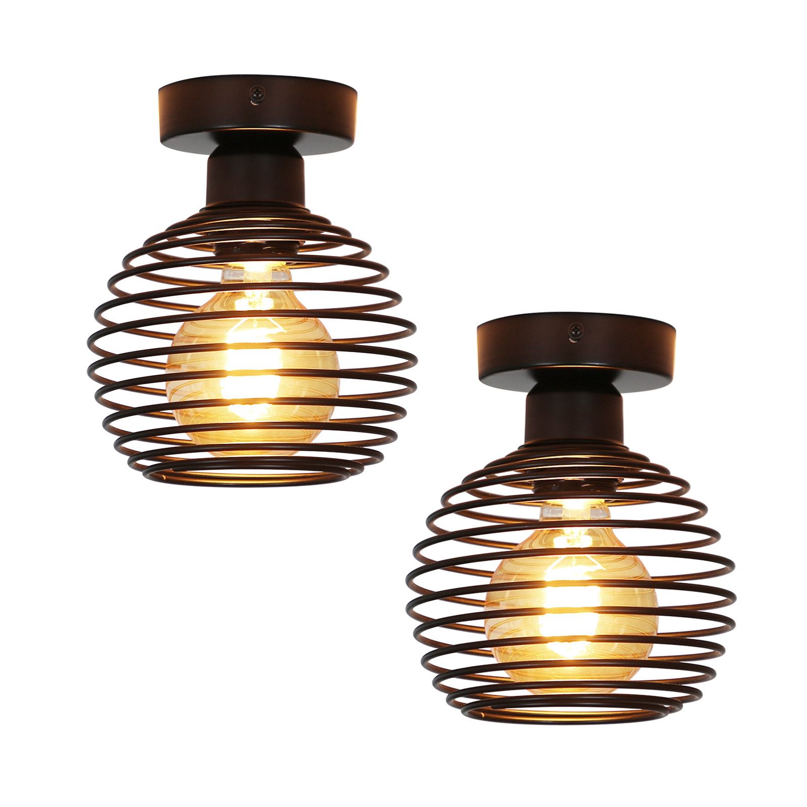 ZMH Deckenleuchte Whonzimmer Retro Schwarze E27 Lampenfassung 1-flammig Ohn günstig online kaufen