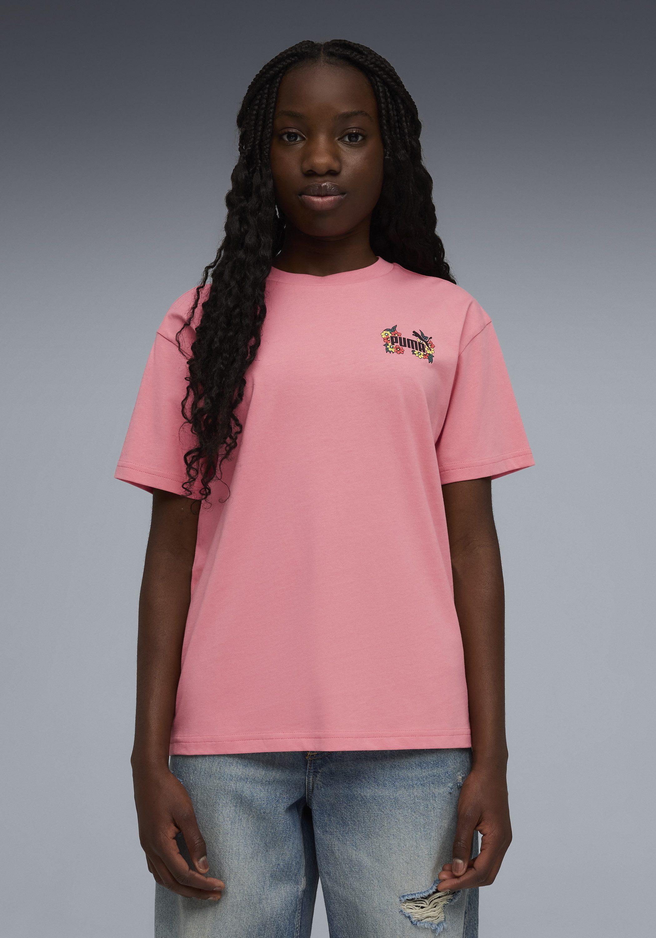 PUMA T-Shirt MID90S RELAXED GRAPHIC TEE G für Jugendliche, Kurzarm, sportlicher Stil, aus Baumwolle